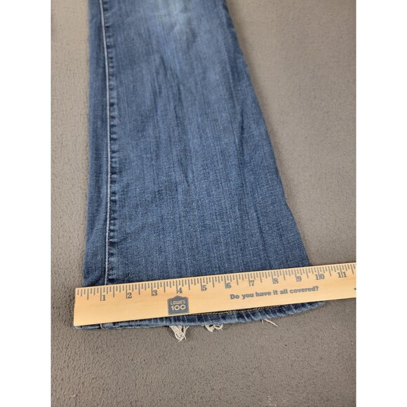 Levi's 726 Flare Jeans Womens 29x32 Blue Denim High Rise Medium Wash Distressed - Picture 4 of 15